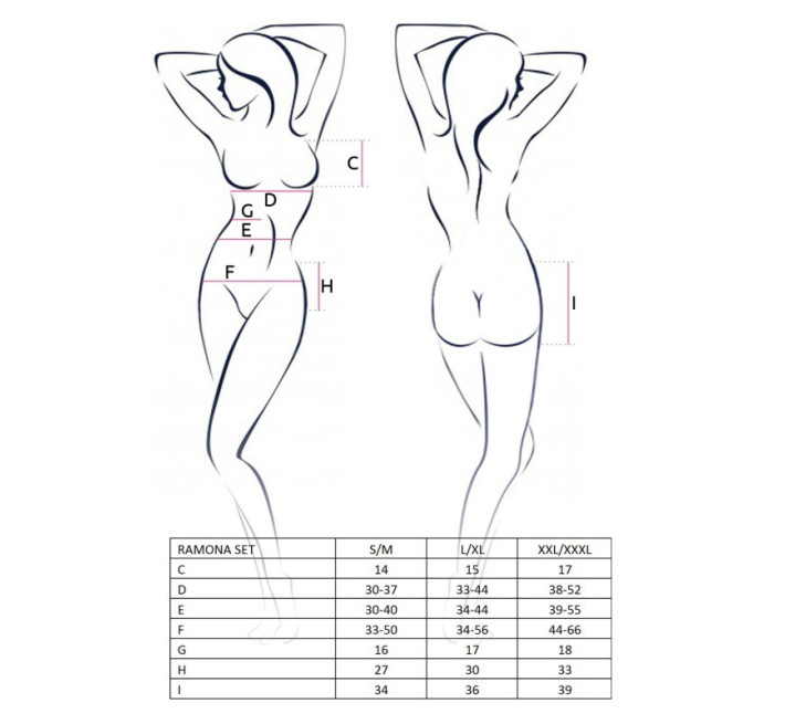 Прозорий жіночий комплект Passion Erotic Line RAMONA SET XXL/XXXL Чорний