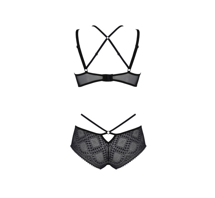Комплект Passion DROSERA BIKINI black, S/M, бюстгальтер и трусики-кюлоты