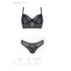 Комплект Passion DROSERA SET black, XXL/XXXL, сетка+кружево, бюстье и трусики танга