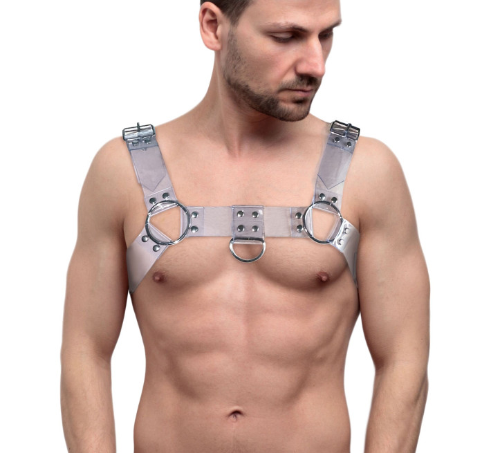 Чоловіча портупея на груди Feral Feelings - Bulldog Harness Trasparent