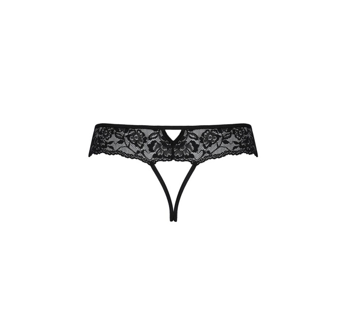 Мереживні стрінги з доступом Passion Senia Thong black L/XL