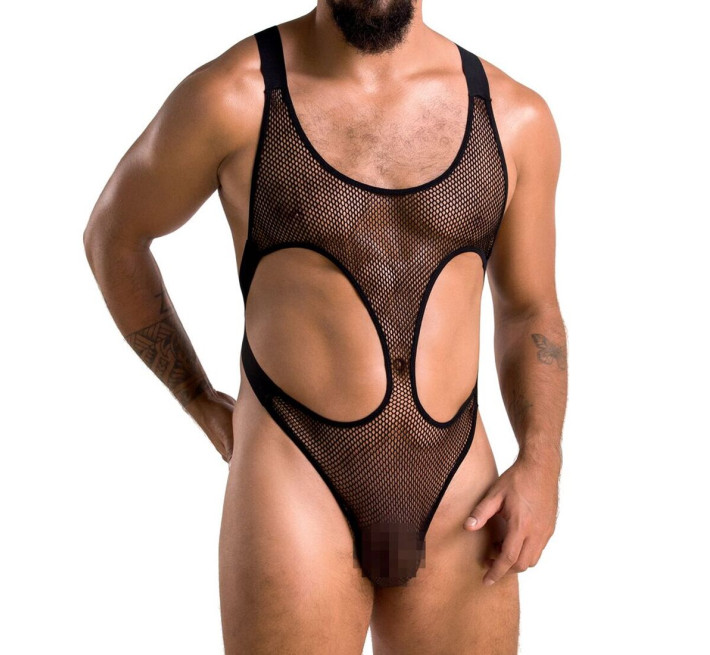 Мужское сетчатое боди Passion 040 Leon Black S/M