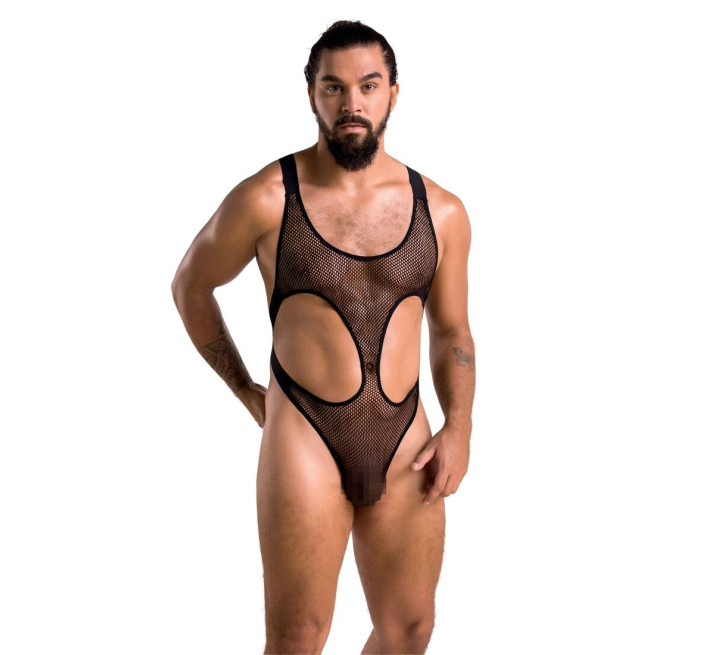 Мужское сетчатое боди Passion 040 Leon Black S/M