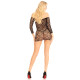 Сукня-сітка з сердечками Leg Avenue Heart net mini dress Black, зав'язки, відкриті плечі, One Size