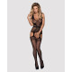 Бодистокинг Obsessive Bodystocking F217 элегантный силуэтный рисунок, имитация чулок black S/M/L