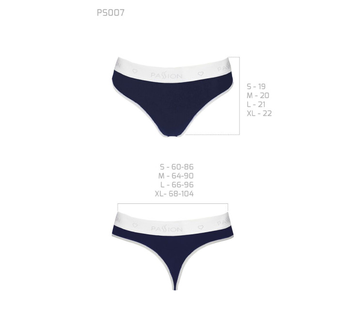 Спортивні трусики-стрінги Passion PS007 PANTIES S, navy blue