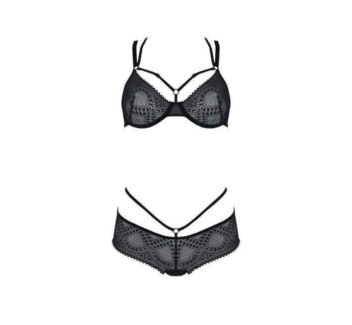 Комплект Passion DROSERA BIKINI black, S/M, бюстгальтер и трусики-кюлоты