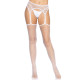 Панчохи-сітка Leg Avenue Net stockings with garter belt пояс, підв’язки White One size