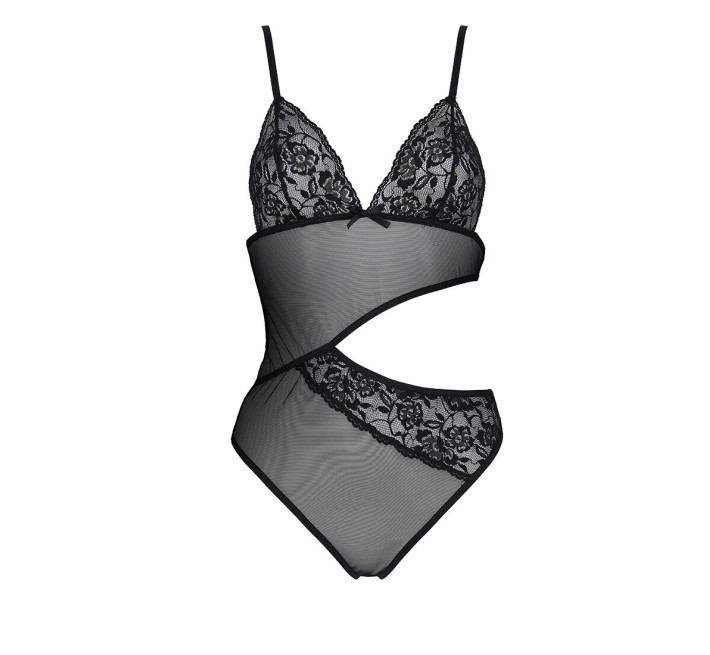 Боді з ажурним ліфом Passion Christa Body black XXL/XXXL