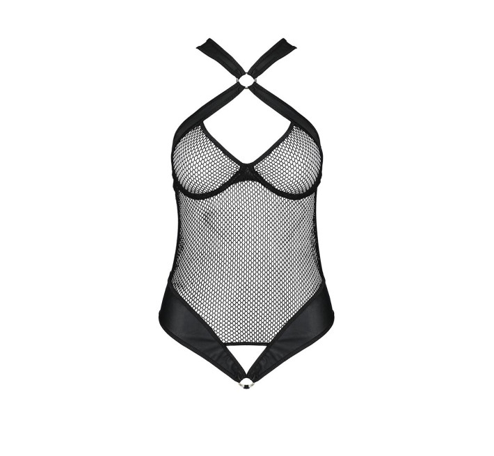 Сетчатый боди с халтером Passion Amanda Body black L/XL