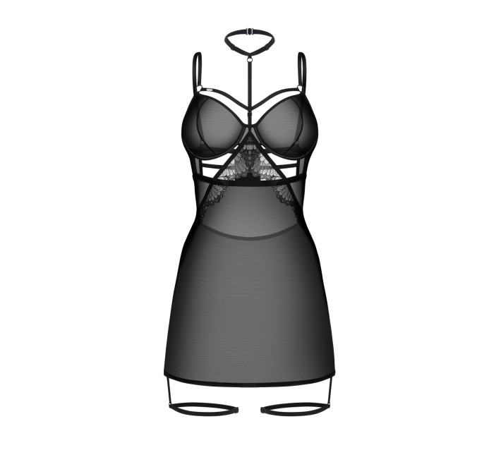 Бебі-долл Obsessive Arrowel Black chemise S/M