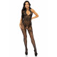Бодистокинг Leg Avenue Rhinestone Lace and Net Bodystocking Black one size