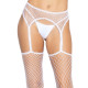 Панчохи-сітка Leg Avenue Net stockings with garter belt пояс, підв’язки White One size