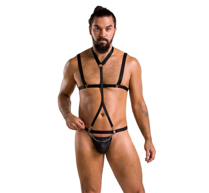 Комплект мужского белья со стрепом Passion 039 Set Andrew black L/XL