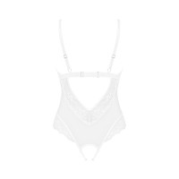 Эротическое полупрозрачное боди Obsessive Heavenlly crotchless teddy белый XL/2XL