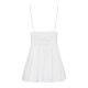 Сатиновий пеньюар з мереживом Obsessive 810-BAB-2 babydoll & thong білий L/XL