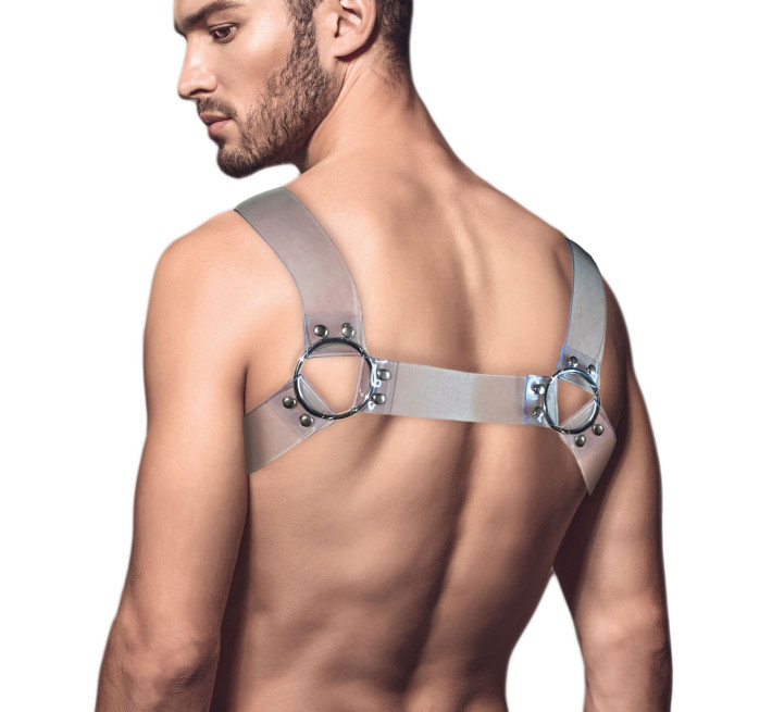 Чоловіча портупея на груди Feral Feelings - Bulldog Harness Trasparent