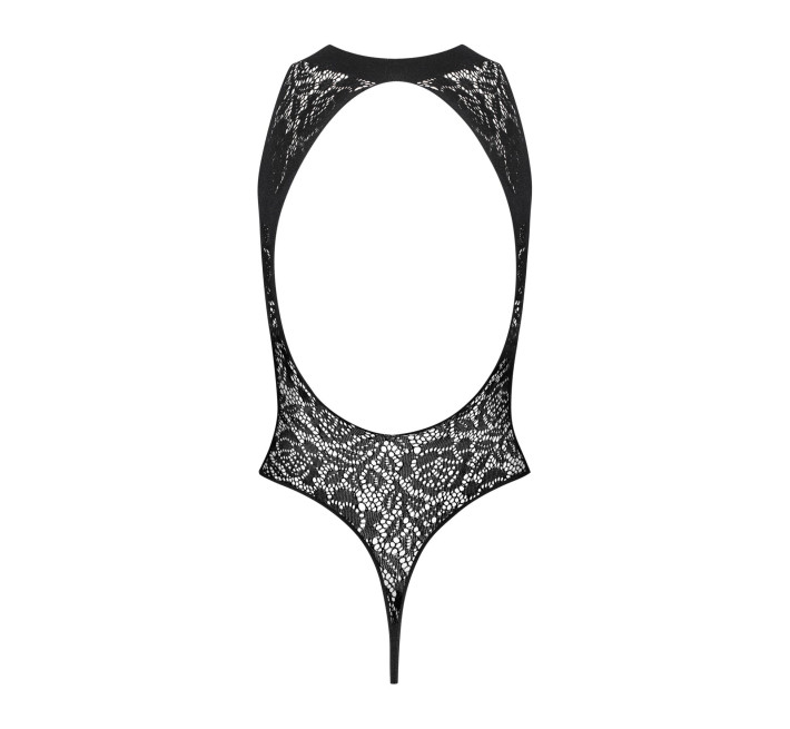 Ажурный бодистокинг с эффектом шнуровки Obsessive B129 teddy черный XL/XXL