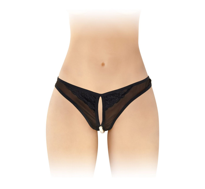 Трусики с жемчугом и доступом Fashion Secret Sophie Черные