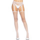Панчохи-сітка Leg Avenue Net stockings with garter belt пояс, підв’язки White One size