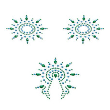 Пэстис из кристаллов Petits Joujoux Gloria set of 3 Зеленые/Голубые
