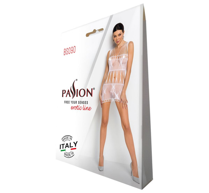 Бодістокінг - мінісукня з метеликами Passion BS090 white