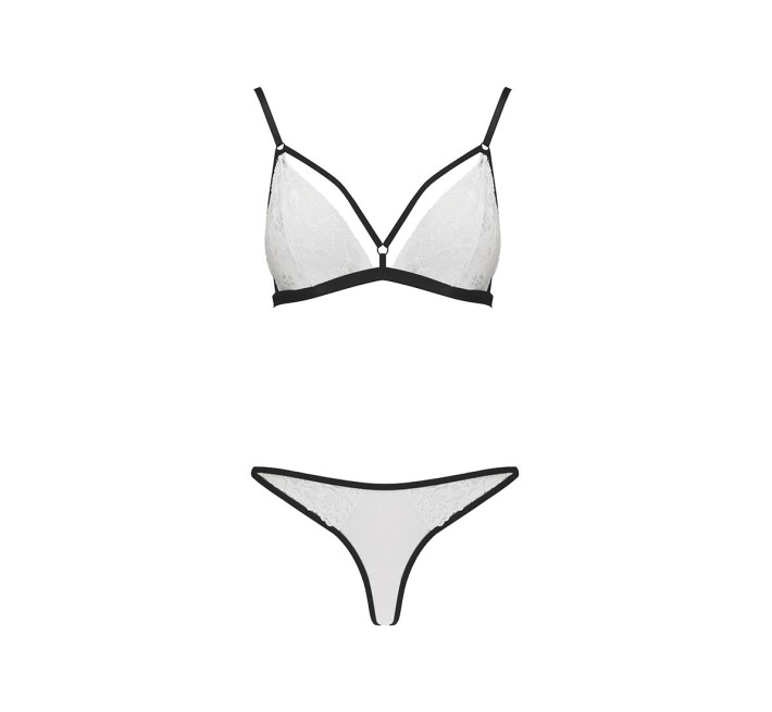 Комплект белья ORIHIME SET white S/M - Passion: стрепы: лиф и трусики