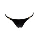 Трусики з мокрим ефектом Noir Handmade P008 Powerwetlook panty with gold clasp, L, на застібках