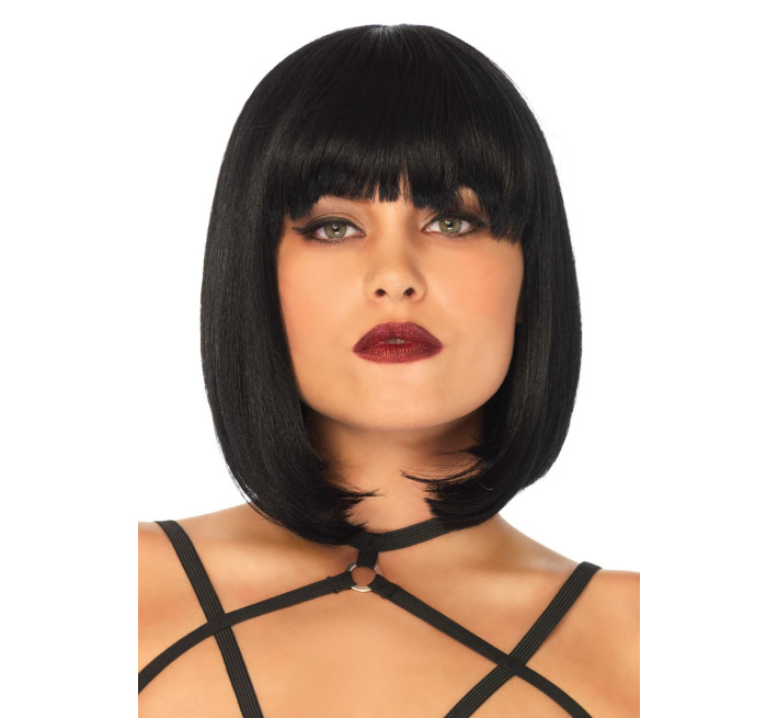 Коротка перука каре з чубчиком Leg Avenue Short natural bob wig, чорна