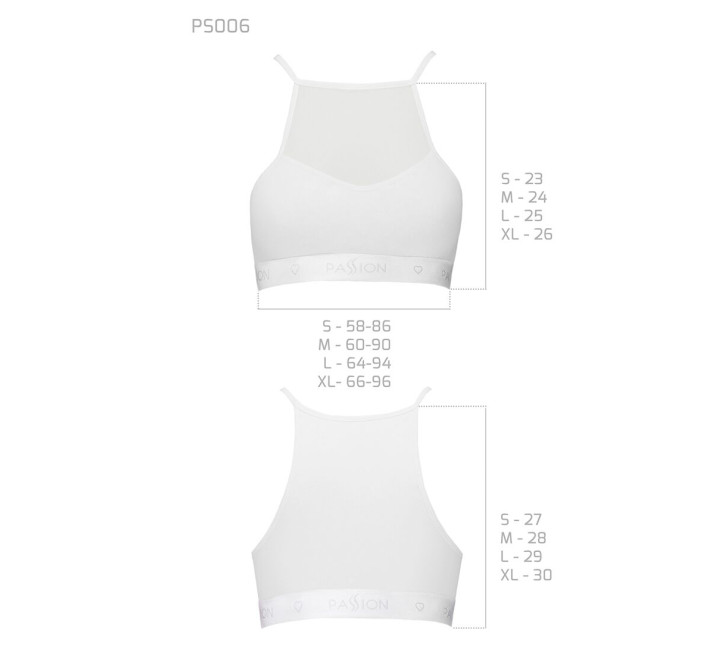 Спортивний топ з прозорою вставкою Passion PS006 TOP S, white