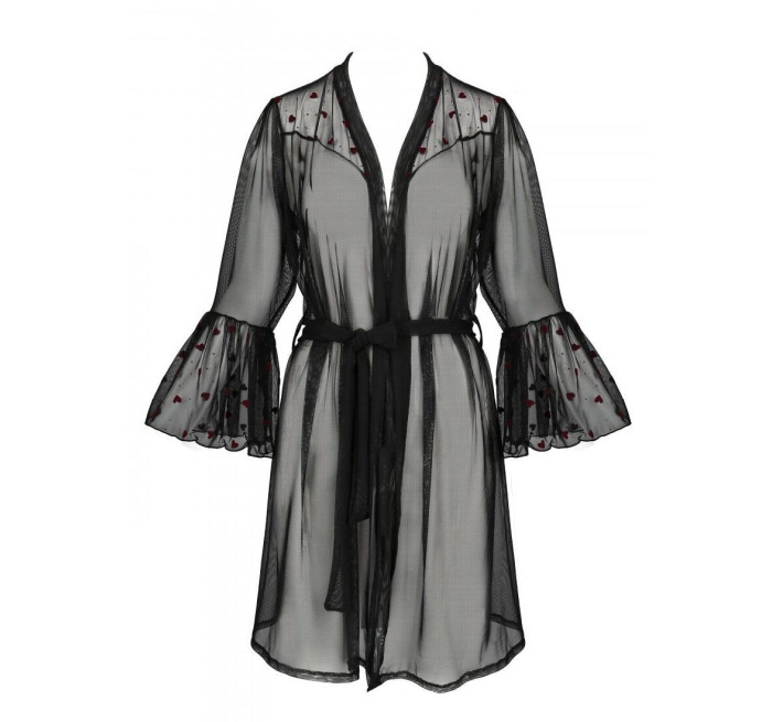 Повітряний пеньюар Passion LOVELIA PEIGNOIR black L/XL