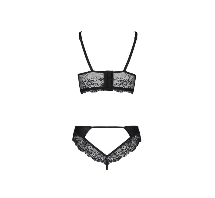Комплект из эко-кожи и кружева Passion Loona Set black L/XL
