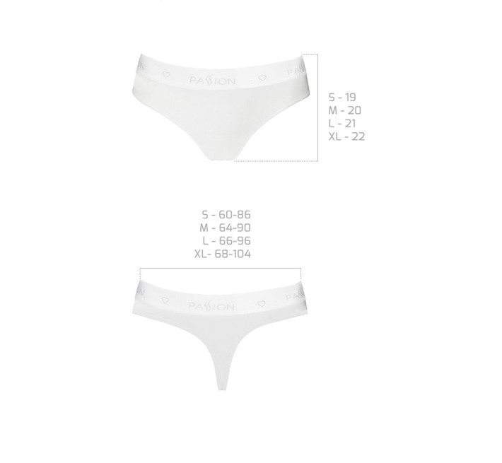 Трусики-бразиліана з бавовни Passion PS005 PANTIES XL, white