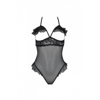 Еротичне боді Passion DOLLY BODY, S/M, black, з відкритими чашками
