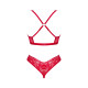 Obsessive Lacelove cupless 2-pcs set червоний XL/2XL