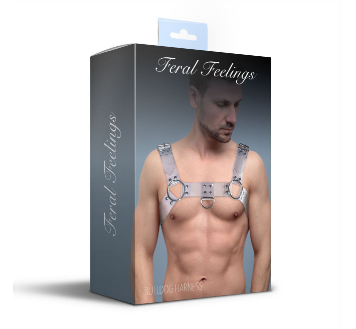 Чоловіча портупея на груди Feral Feelings - Bulldog Harness Trasparent