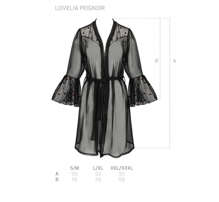 Повітряний пеньюар Passion LOVELIA PEIGNOIR black L/XL