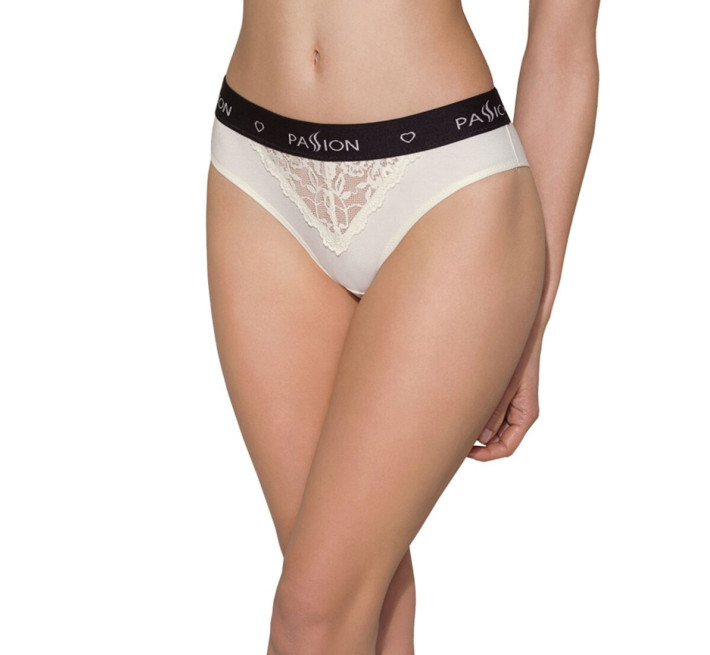 Трусики с широкой резинкой и кружевом Passion PS001 PANTIES S, ecru