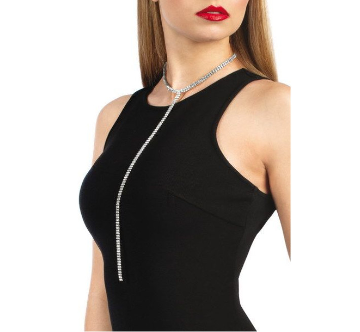 Колье со стразами Bijoux Pour Toi Audrey Серебристое