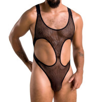 Чоловіче сітчасте боді Passion 040 Leon Black XXL/XXXL