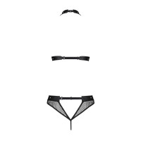 Белье с открытым доступом Passion MOONLIGHT SET black XXL/XXXL