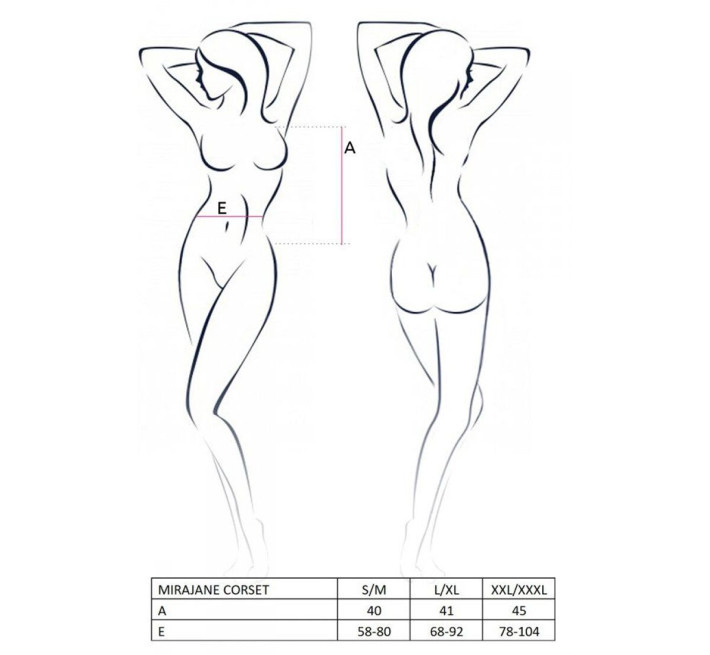 Полупрозрачный корсет Passion Exclusive Mirajane Corset черный XXL/XXXL