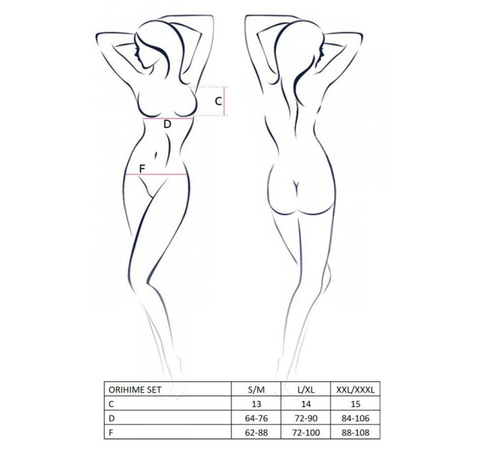 Комплект білизни Passion ORIHIME SET Білий XXL/XXXL