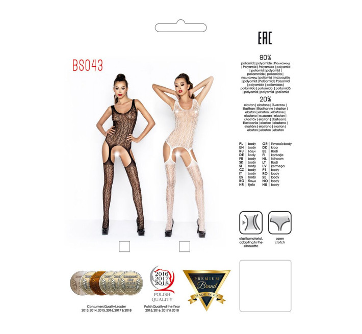 Бодістокінг Passion BS043 S/XL Білий