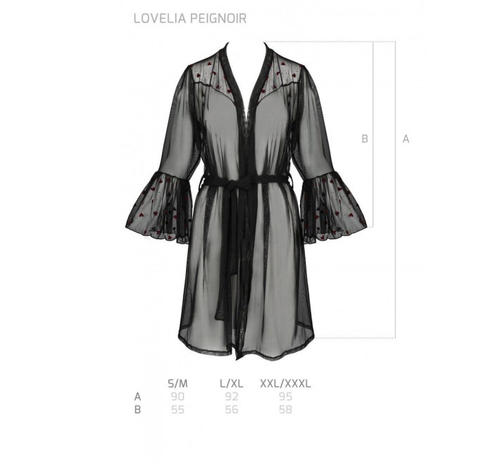 Воздушный пеньюар Passion LOVELIA PEIGNOIR black S/M