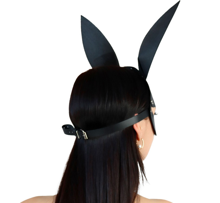 Кожаная маска Зайки Art of Sex - Bunny mask, цвет Черный