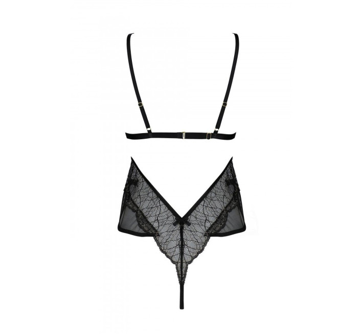 Боди Passion AMBERLY BODY black, L/XL, открытая спина, низ стринги