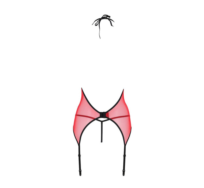Корсет с пажами для чулок Passion PEONIA CORSET red L/XL