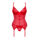 Комплект корсет и стринги Obsessive Ingridia corset & thong XL/2XL, красный