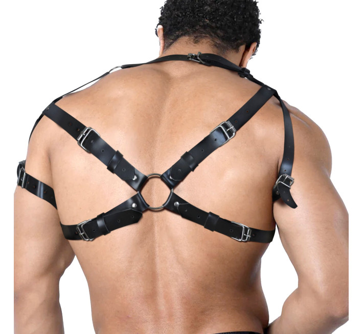 Чоловіча портупея Art of Sex - Ares, натуральна шкіра, колір Чорний, розмір L-2XL